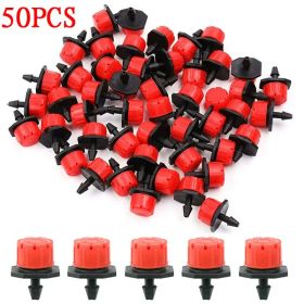 1pc Automatic Micro Drip Irrigation Watering System Kit Hose Home Garden & Adjustable Drippers Greenhouses Potted Grows - 50pcs Red Dripper