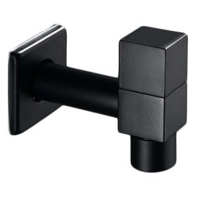 Black Rectangle Kitchen Faucet Mop Pool Faucet Wall Mounted Basin Tap Brass Single Cold Water Tap - Default