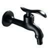 Black Lengthen Washing Machine Faucet Wall Mounted Basin Tap Kitchen Faucet Brass Single Cold Water Tap G 1/2" - Default