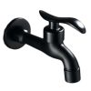 Black Lengthen Kitchen Faucet Mop Pool Faucet Wall Mounted Brass Single Cold Water Tap Laundry Bathroom Garden - Default
