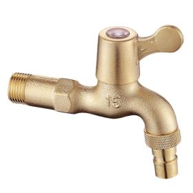 Antique Lengthen Washing Machine Faucet Wall Mounted Basin Tap Kitchen Faucet Brass Single Cold Water Tap G 1/2" - Default