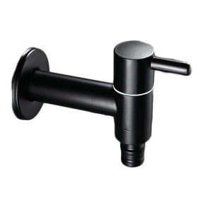 Black Washing Machine Faucet Modern Style Kitchen Faucet Wall Mounted Basin Tap Brass Single Cold Water Tap G 1/2" - Default