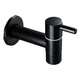 Black Mop Pool Faucet Kitchen Faucet Modern Style Wall Mounted Brass Single Cold Water Tap Laundry Bathroom Garden - Default