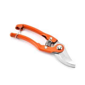 8" Heavy Duty Tree Trimmer, Anvil Pruning Shears Stainless Steel with Safety Lock - Orange