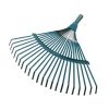 Steel Garden Rake Head Lawn Leaves Grass Weed Cleaner - Green