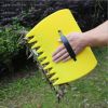 1 Pair Plastic Hand Rakes Leaf Collector Garden Scoop for Picking up Leaves - Yellow