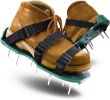 DUCHIFAD Lawn Aerator Shoes, Metal Spike Sandals for Aerating Lawn Soil, One-Size-Fits-All, Pre-Assembled Grass Aerator Tools for Yard Lawn - Green