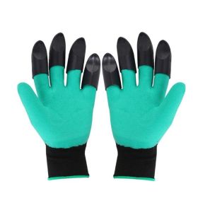 Waterproof Garden Gloves With Claws For Yard Work - Green - 1 pair