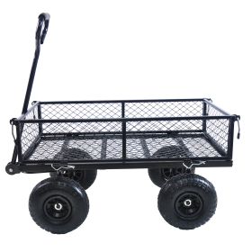 Wagon Cart Garden cart trucks make it easier to transport firewood - Black