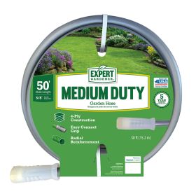 Expert Gardener 50 foot Medium Duty Garden Hose Gray - Expert Gardener