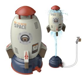 Rocket Sprinkler Sprinkler Spinning Flying Children's Outdoor Water Playing Toy Fun Interaction In Garden Lawn Watering Toys - Light Grey