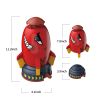 Rocket Sprinkler Sprinkler Spinning Flying Children's Outdoor Water Playing Toy Fun Interaction In Garden Lawn Watering Toys - Red