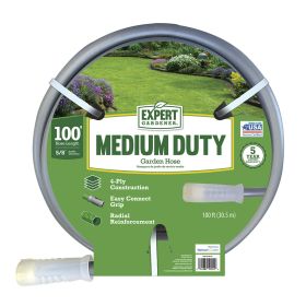 Expert Gardener 100 foot Medium Duty Garden Hose Gray - Expert Gardener