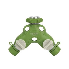 Martha Stewart MTS-TA2M 2-Way Metal Garden Hose Tap Adapter Y-Splitter - Martha Stewart