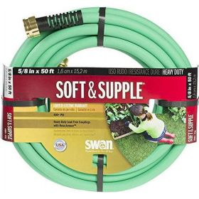 Swan Soft & Supple Easy Coil Water Hose Crush Proof Couplings 50' x 5/8" - Swan Products