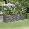 Garden Raised Bed Powder-coated Steel 116.5"x31.5"x26.8" Gray - Gray