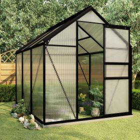 Greenhouse with Base Frame Anthracite Aluminum 38.9 ftÂ² - Anthracite