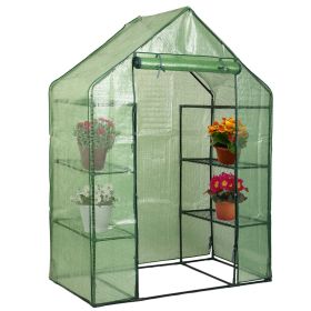 Mini Portable 4 Tier 8 Shelves Walk-in Plant Greenhouse - green