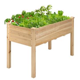 Wooden Raised Vegetable Garden Bed Elevated Grow Vegetable Planter - natural