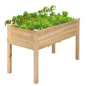 Wooden Raised Vegetable Garden Bed Elevated Grow Vegetable Planter - natural