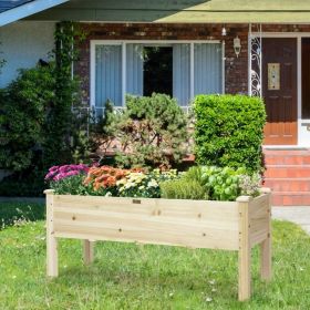 Raised Garden Bed Elevated Planter Box Wood for Vegetable Flower Herb - Natural Wood