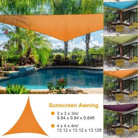13.12ft Shade Sail Patio Cover Shade Canopy Camping Sail Awning Sail Sunscreen Shelter Triangle Cover - Orange
