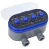 Double Outlet Water Timer with Ball Valves - Blue