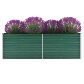 Garden Raised Bed Galvanized Steel 94.5"x31.5"x31.3" Green - Green