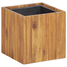Garden Raised Bed Pot 9.6"x9.6"x9.8" Solid Acacia Wood - Brown
