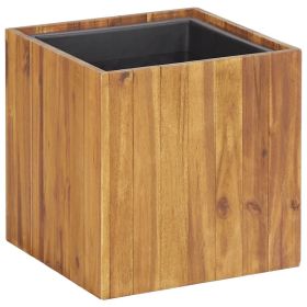 Garden Raised Bed Pot 13.2"x13.2"x13.2" Solid Acacia Wood - Brown