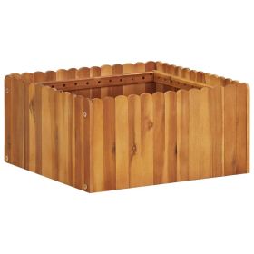 Garden Raised Bed 19.6"x19.6"x9.8" Solid Acacia Wood - Brown