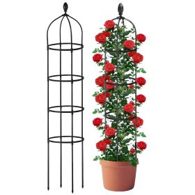 2 Packs Garden Obelisk Trellis 5.9FT Plants Tower for Climbing Plants Flower Vegetable Vine  - Green