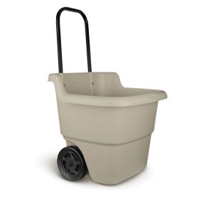 15 Gallon Resin Rolling Lawn and Utility Cart with Retractable Handle - black