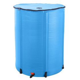 100 Gallon Folding Rain Barrel Water Collector Blue - as picture