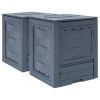 Garden Composters 2 pcs Gray 23.6"x23.6"x28.7" 137.4 gal - Grey