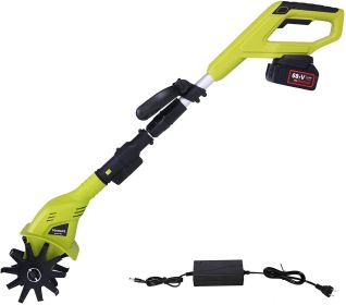 Bosonshop 20V Cordless Electric Garden Tiller/Cultivator Height Adjustable with 2.0 Ah Lithium Battery and Charger -Chartreuse - KM3621