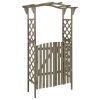 Pergola with Gate 45.7"x15.7"x80.3" Gray Solid Firwood - Grey