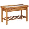 Garden Work Bench with Zinc Top Solid Acacia Wood - Brown