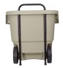 15 Gallon Resin Rolling Lawn and Utility Cart with Retractable Handle - black