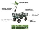 700lb Capacity, 38' x 20' Towable Mesh Garden Utility Cart - Green