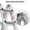 Aluminum Multi-Position Ladder with Wheels, 300 lbs Weight Rating, 22 FT - as Pic