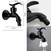 Black Wall Mounted Basin Tap Washing Machine Faucet Kitchen Faucet Brass Single Cold Water Tap G 1/2" - Default