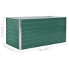 Raised Garden Bed 63"x31.5"x30.3" Galvanized Steel Green - Green