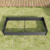 Raised Garden Bed Kit - Metal Raised Bed Garden7.6x3.7x0.98ft for Flower Planters;  Vegetables Herb Black - Black