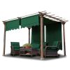 2pcs 15.5x4Ft Pergola Canopy Replacement Cover Green - green