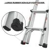 Aluminum Multi-Position Ladder with Wheels, 300 lbs Weight Rating, 22 FT - as Pic