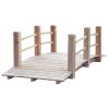 5 ft Wooden Garden Bridge Arc Stained Finish Footbridge with Railings for your Backyard;  Natural Wood - Bridge