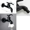 Black Lengthen Washing Machine Faucet Wall Mounted Basin Tap Kitchen Faucet Brass Single Cold Water Tap G 1/2" - Default