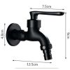 Black Wall Mounted Washing Machine Faucet Kitchen Faucet Basin Tap Brass Single Cold Water Tap G 1/2" - Default