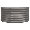 Garden Planter Powder-coated Steel 31.5"x31.5"x14.2" Gray - Gray